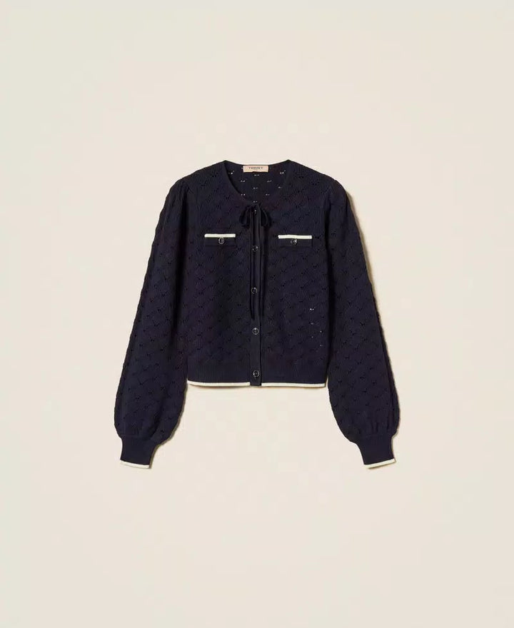 Cardigan en tricot ajouré