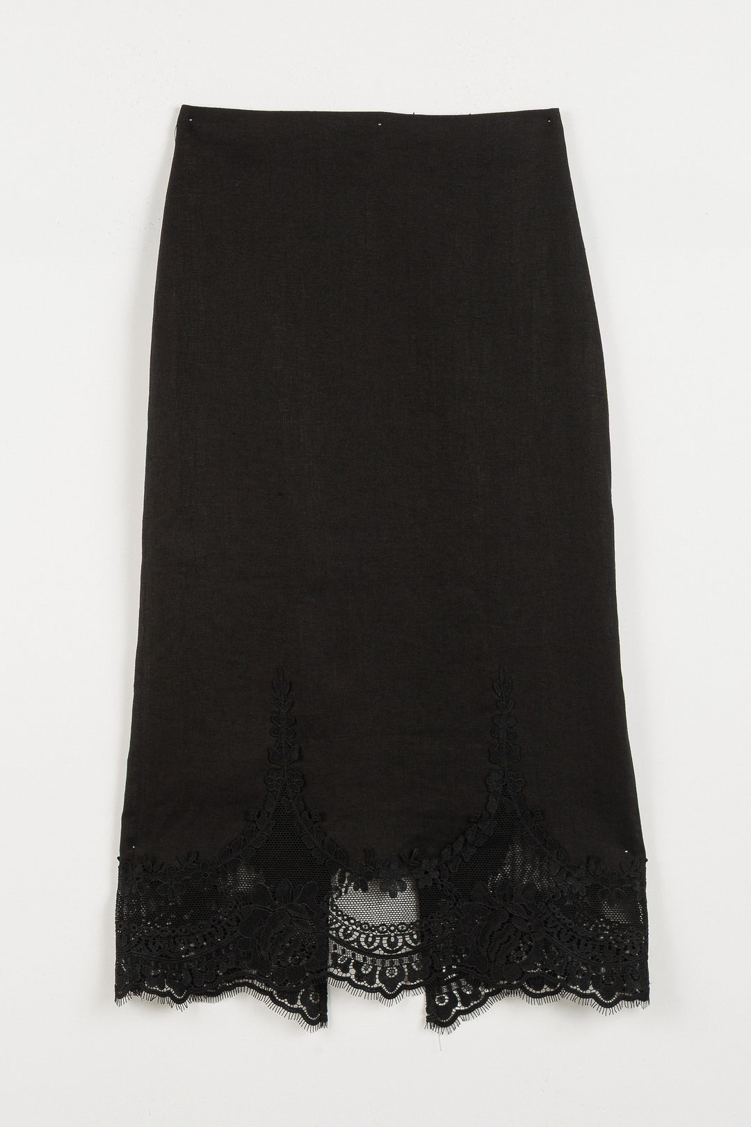 Ensemble top et jupe en lin et dentelle
