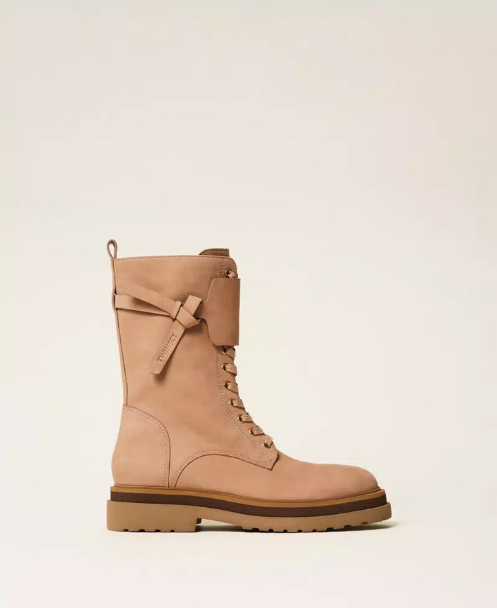 Bottes de combat hautes en cuir