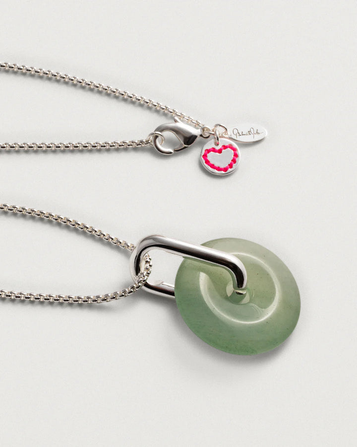 Collier chaîne avec anneau en Green aventurine