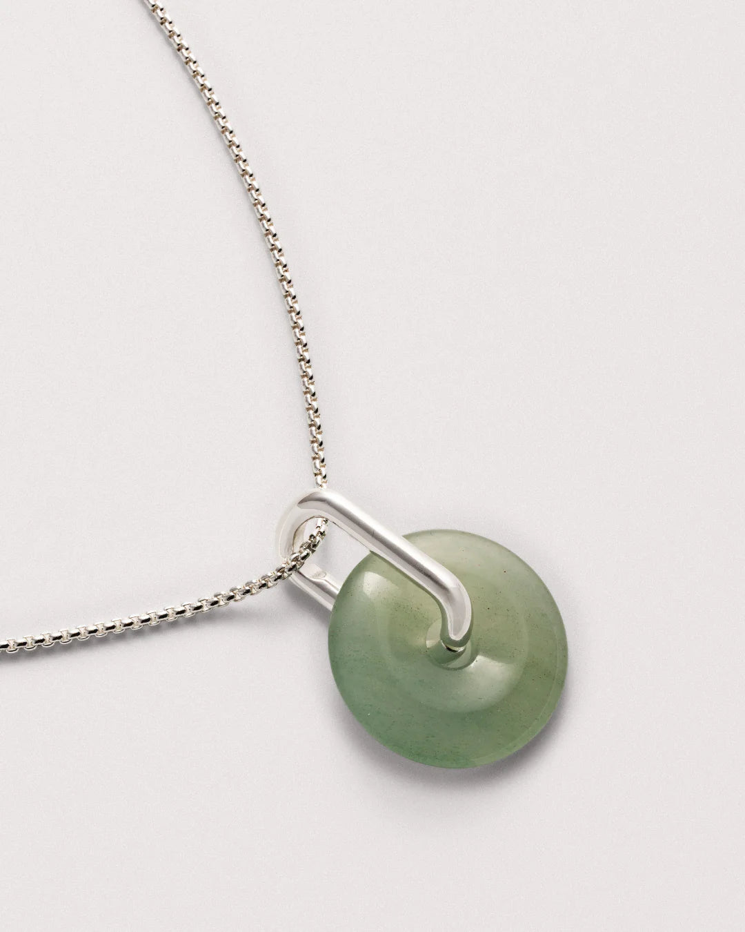 Collier chaîne avec anneau en Green aventurine