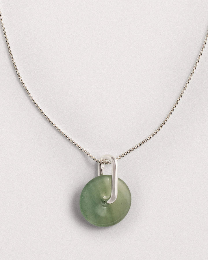 Collier chaîne avec anneau en Green aventurine