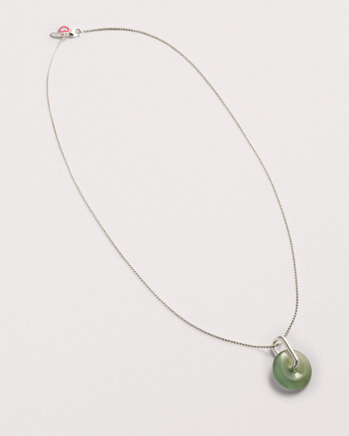 Collier chaîne avec anneau en Green aventurine