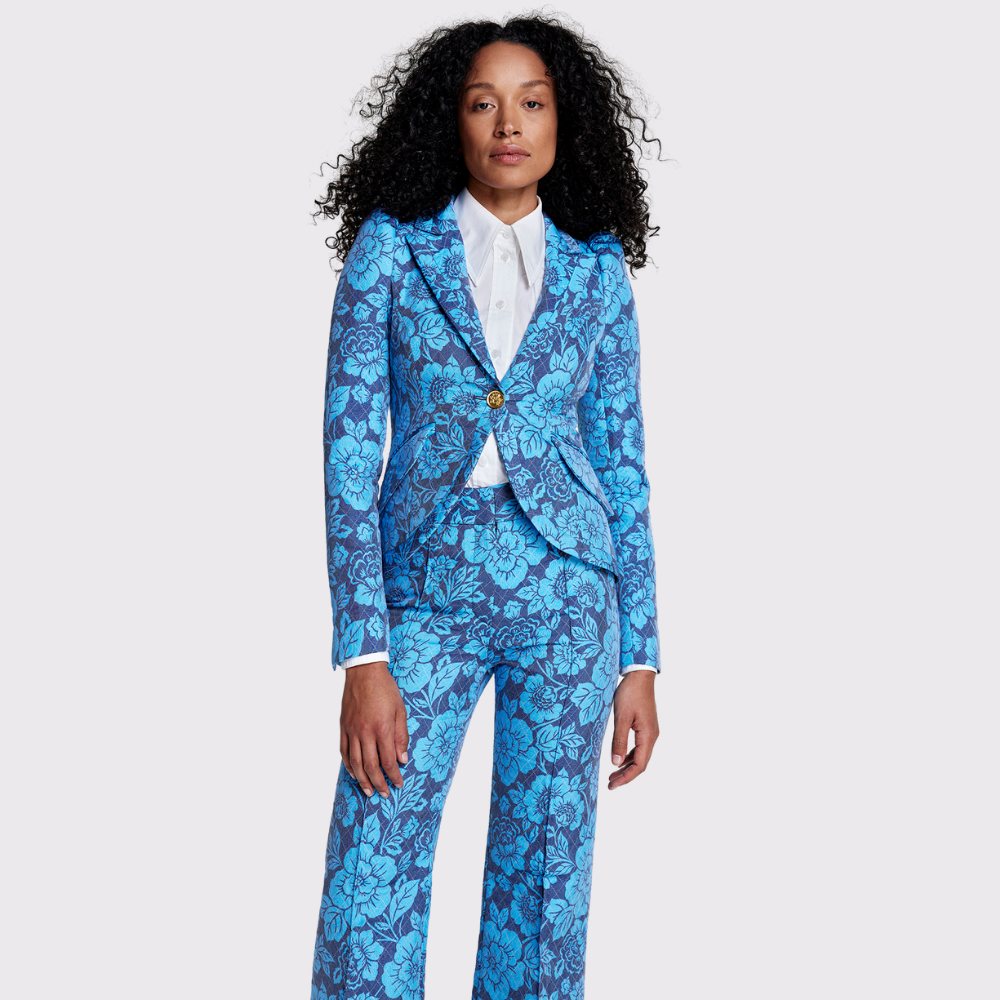 Veston capitonné avec motif floral