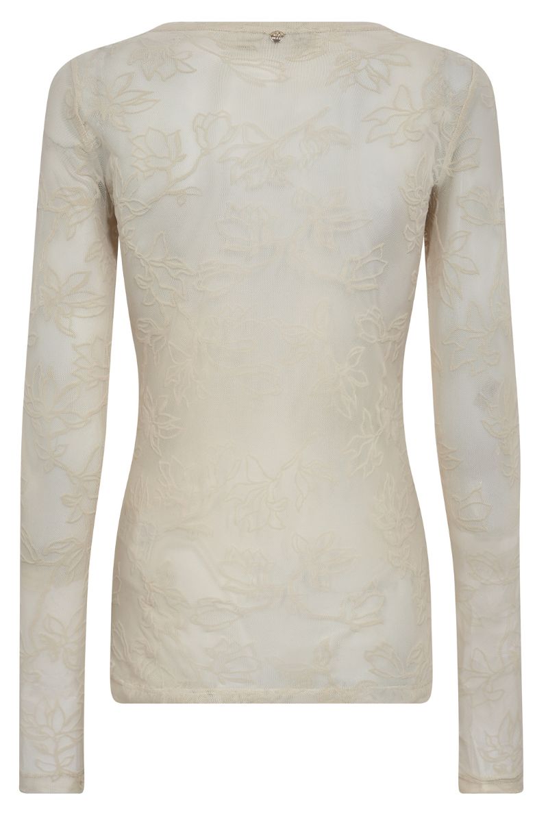 Haut filet ajusté avec motif floral Loretta Velvet