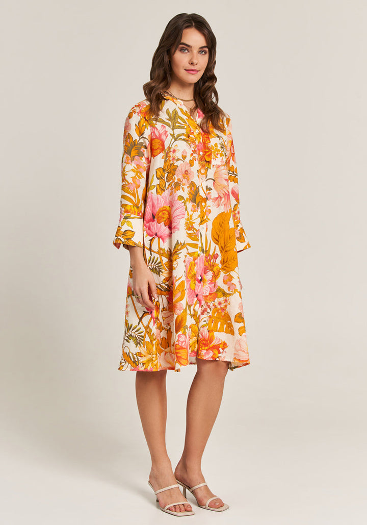 Robe chemise midi avec imprimé floral