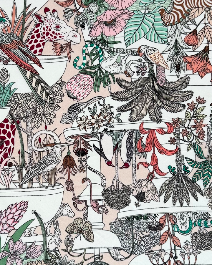 Foulard en soie avec imprimé botanica