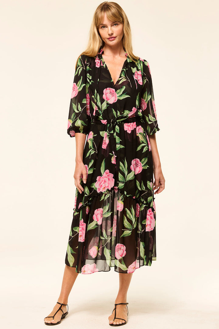 Robe midi avec imprimé floral Olivia