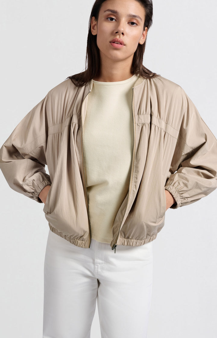 Veste bomber courte avec détail de bande