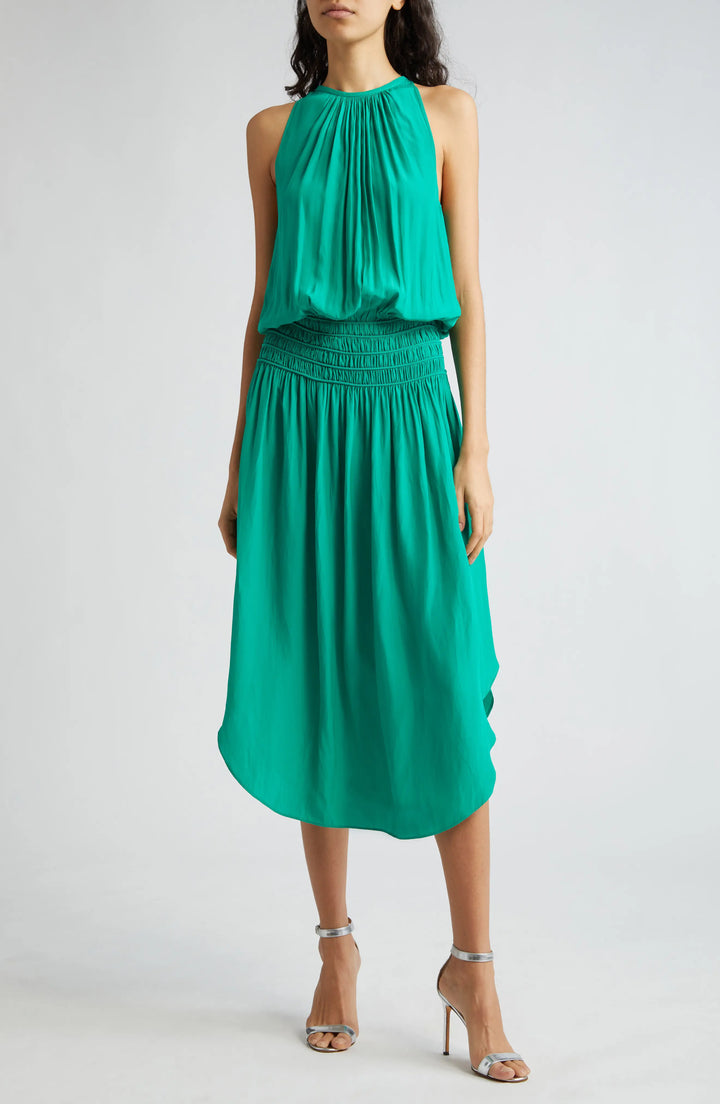 Robe midi avec taille smockée Audrey