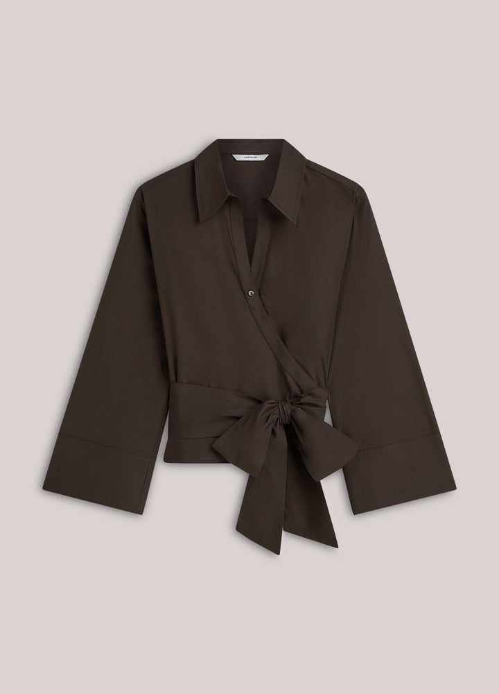 Blouse cache-cœur en popeline
