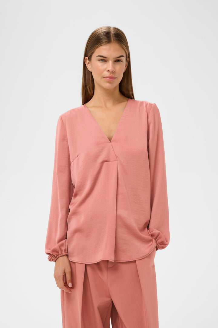 Blouse drapée à col V Rinda