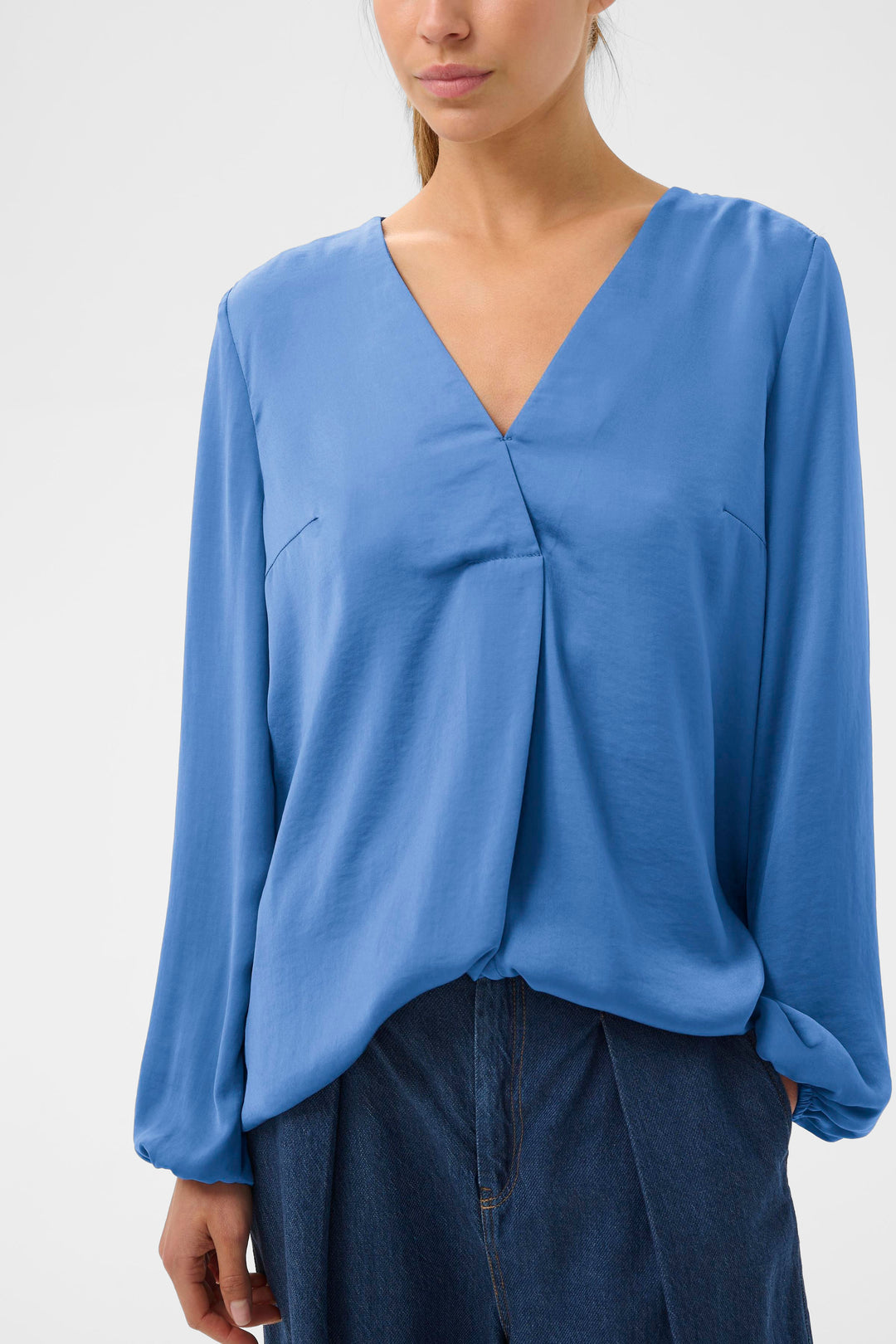 Blouse drapée à col V Rinda