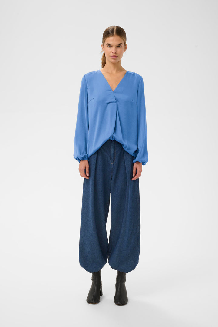 Blouse drapée à col V Rinda