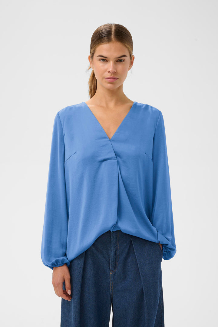 Blouse drapée à col V Rinda