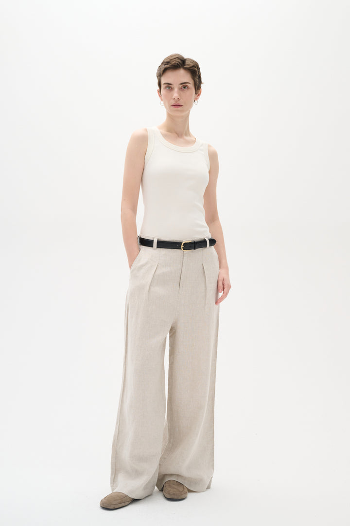 Camisole côtelée avec col rond Dagna