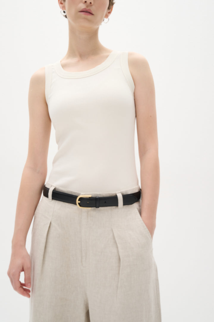 Camisole côtelée avec col rond Dagna