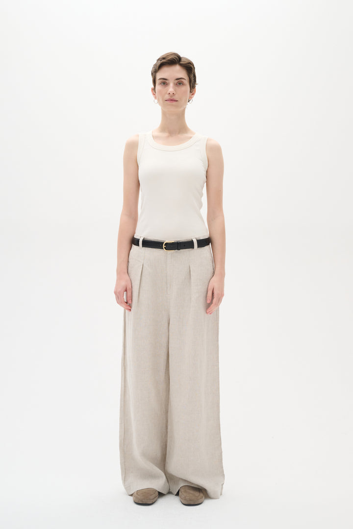 Camisole côtelée avec col rond Dagna