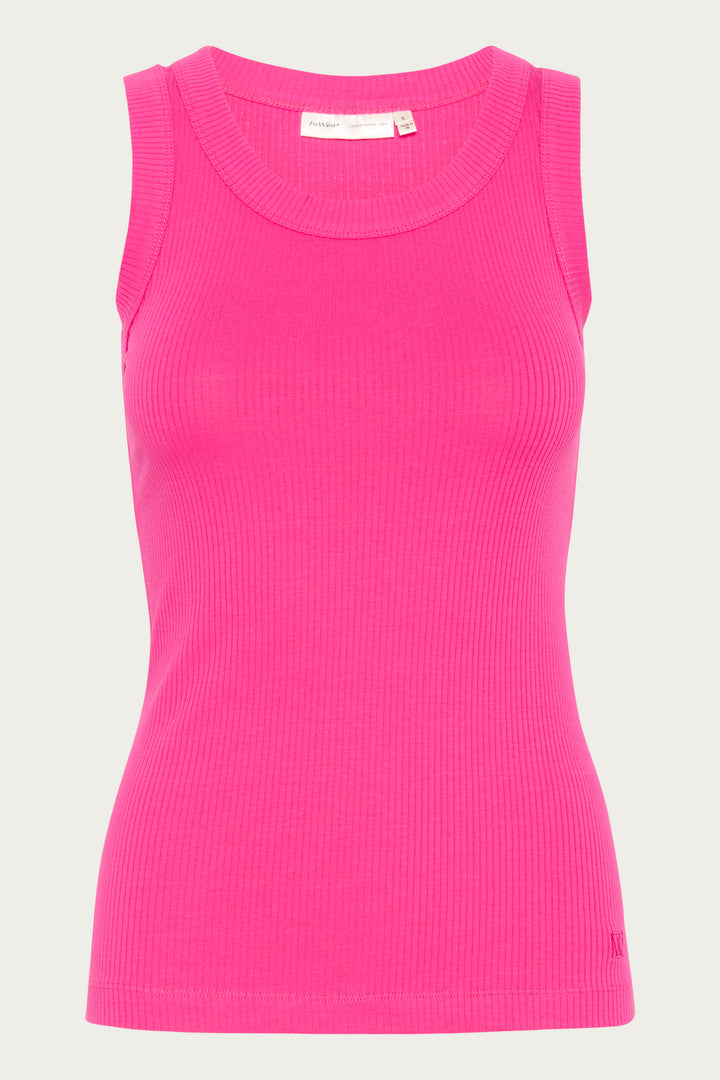 Camisole côtelée avec col rond Dagna - Pure Pink