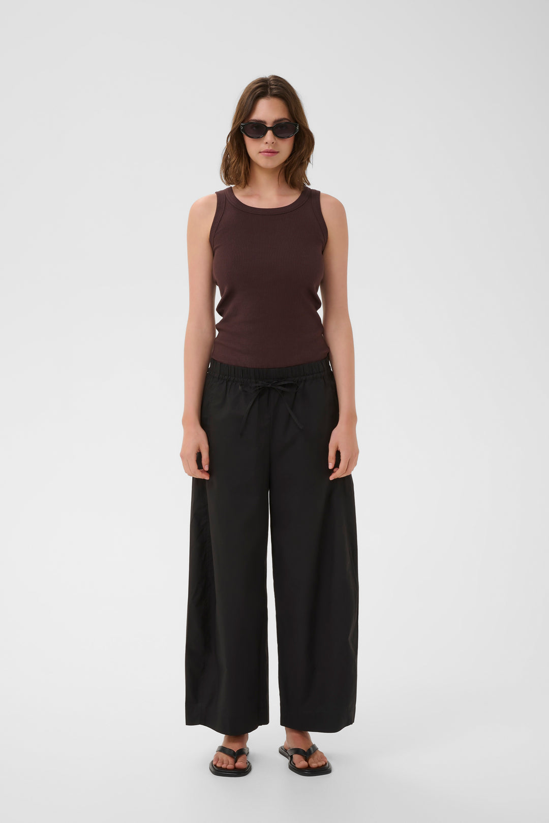 Camisole côtelée avec col rond Dagna
