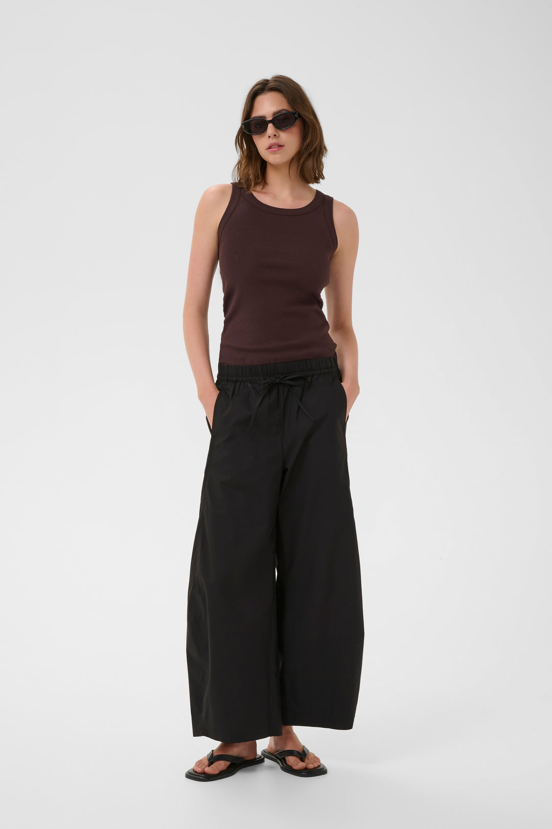 Camisole côtelée avec col rond Dagna