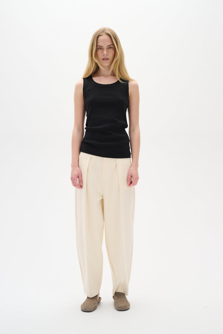 Camisole côtelée avec col rond Dagna