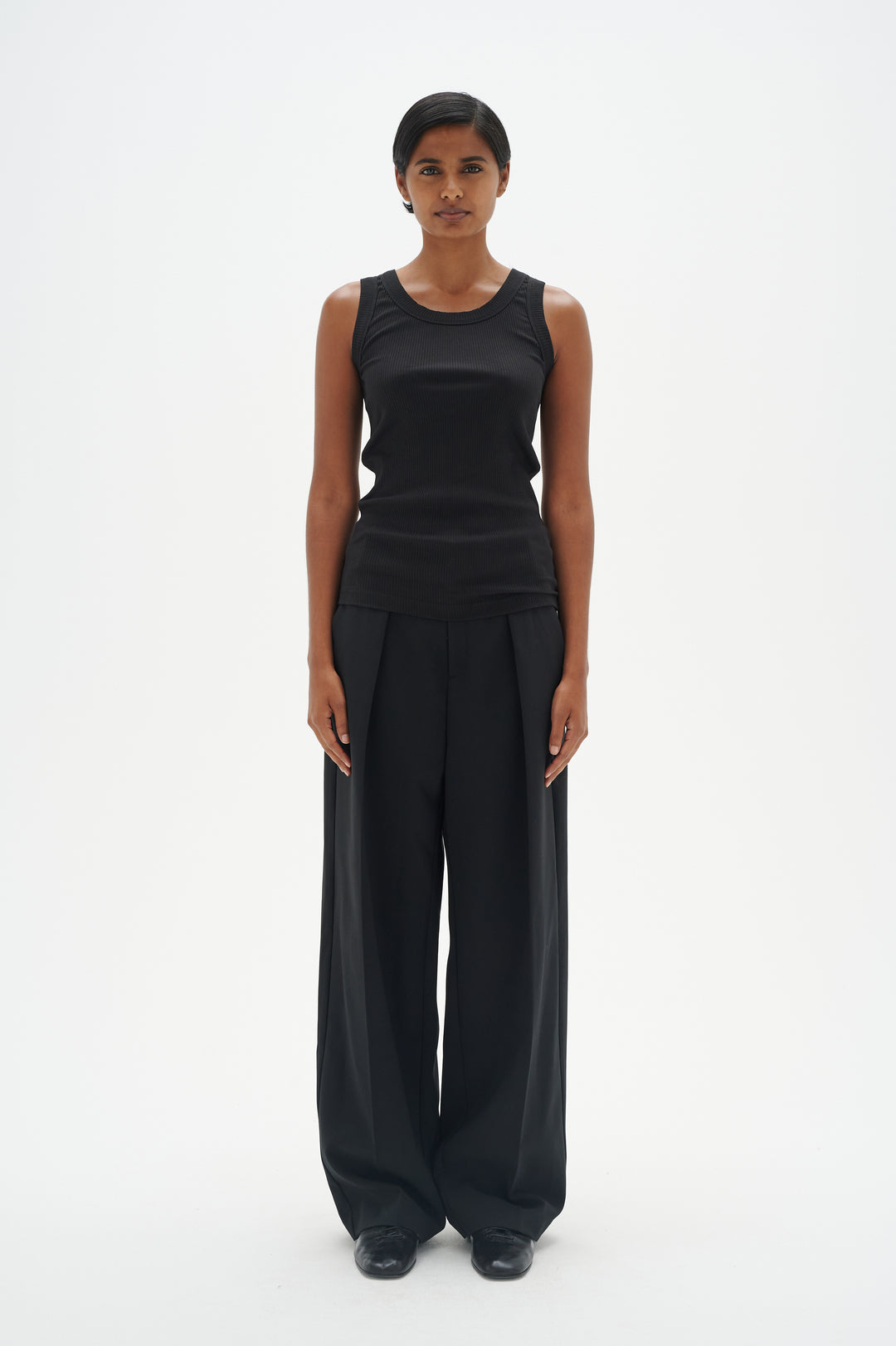 Camisole côtelée avec col rond Dagna