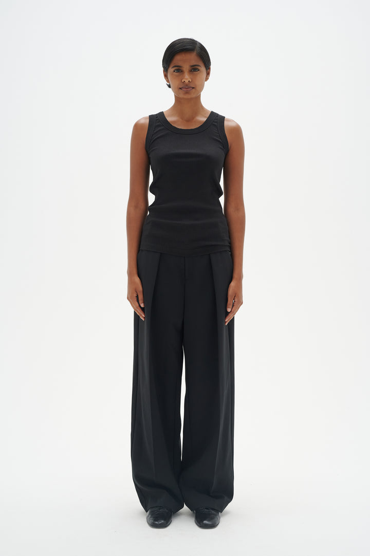 Camisole côtelée avec col rond Dagna