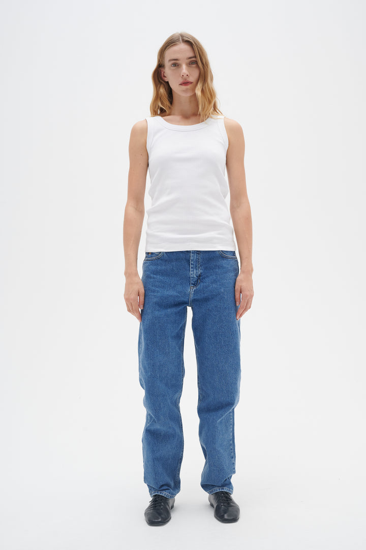 Camisole côtelée avec col rond Dagna