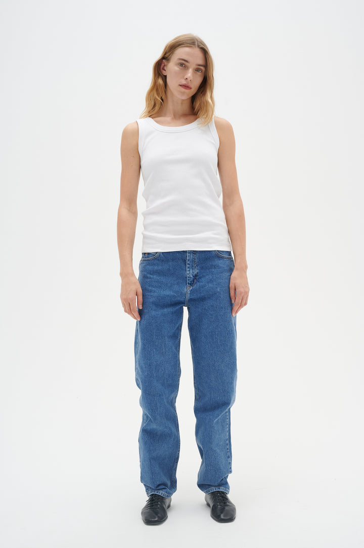 Camisole côtelée avec col rond Dagna