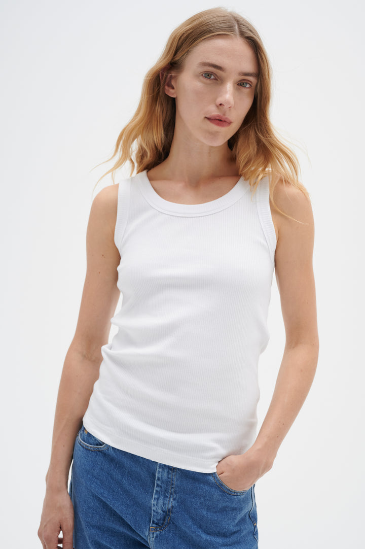Camisole côtelée avec col rond Dagna