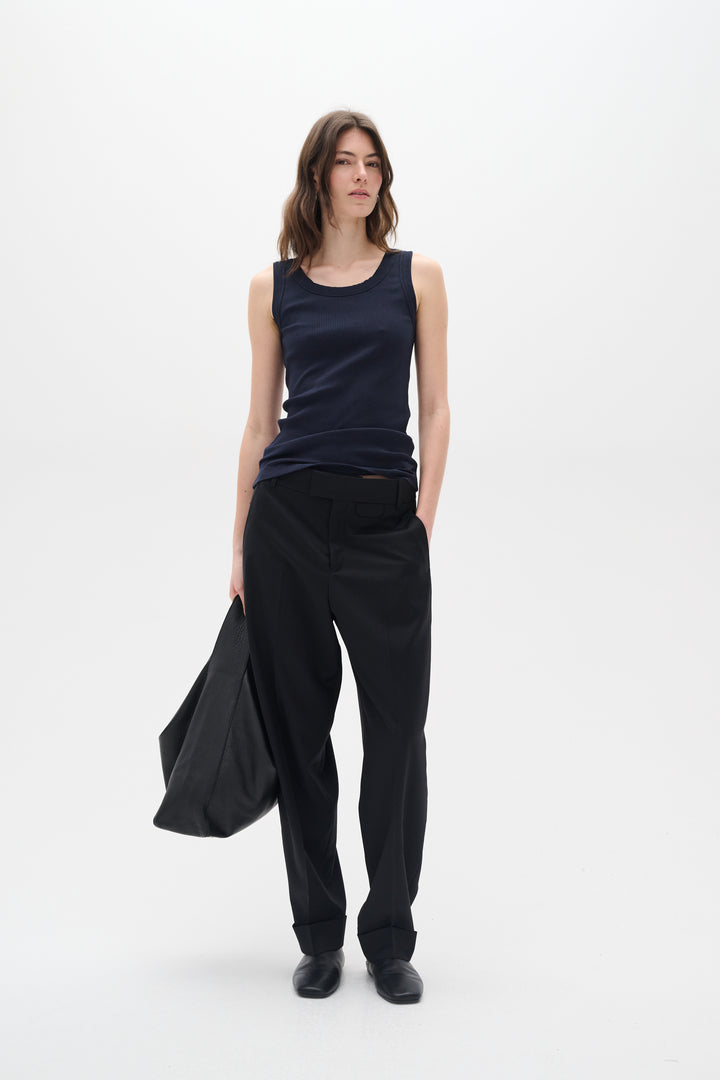 Camisole côtelée avec col rond Dagna