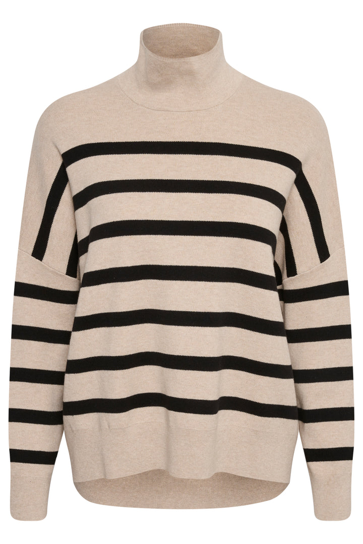 Pull rayé en coton avec col montant Tenley