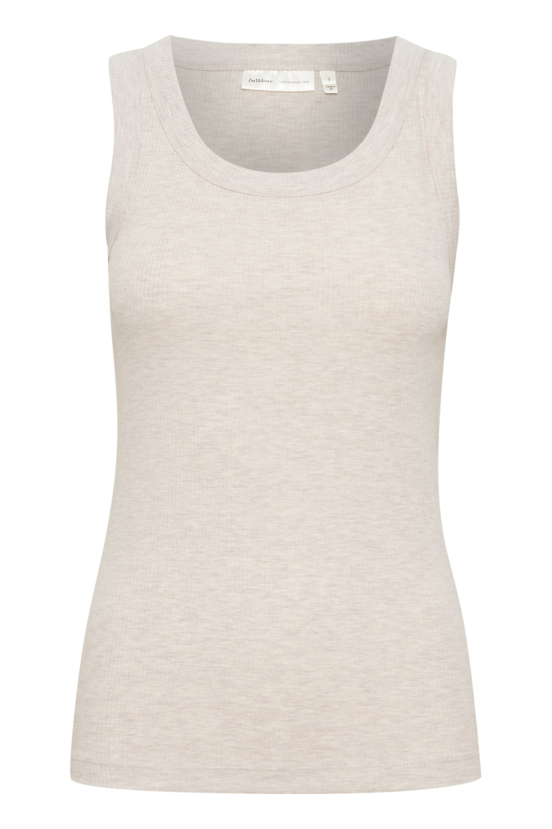 Camisole côtelée avec col rond Dagna