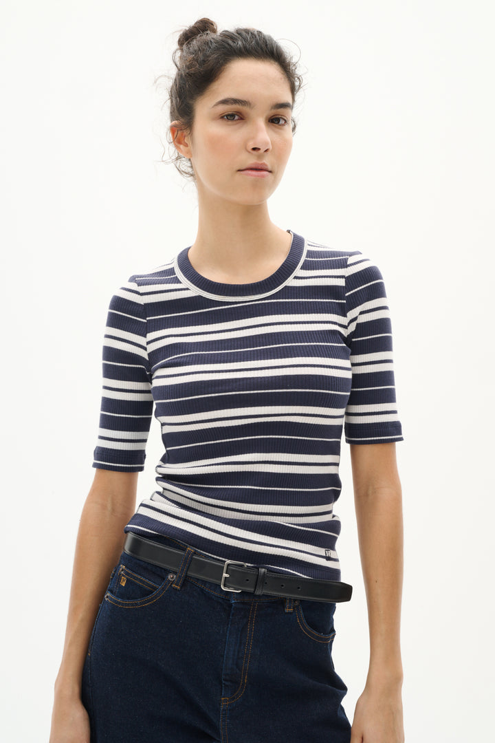 T-shirt en coton rayé Dagna