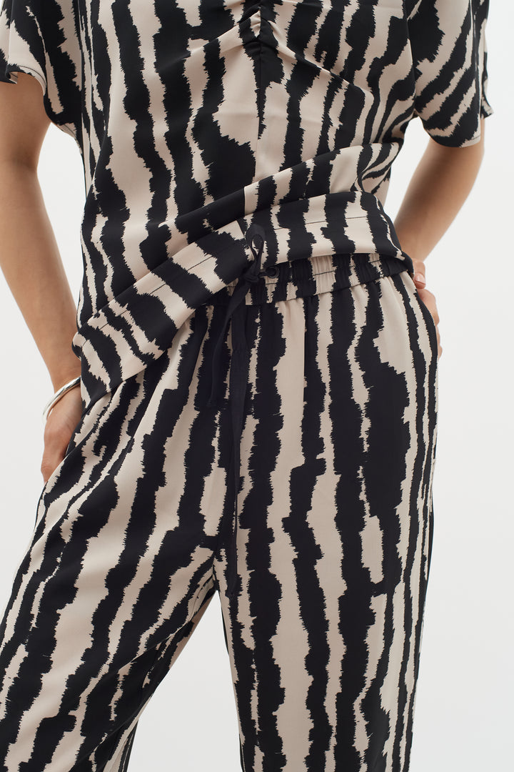 Pantalon comfortable zébré