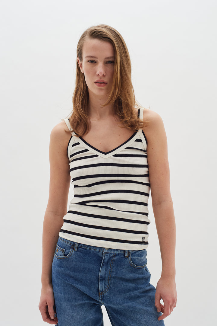 Camisole rayée col V Egna style Dagna
