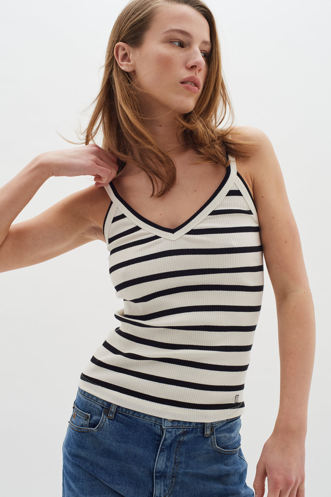 Camisole rayée col V Egna style Dagna