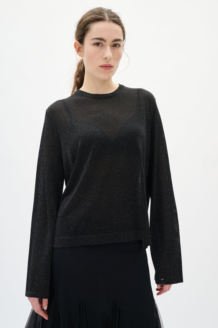 Pull en lurex avec col rond Thani