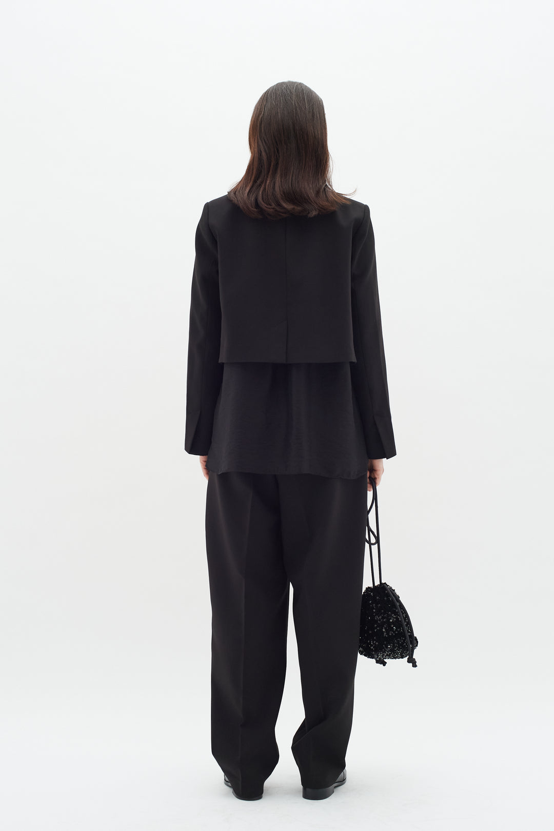 Blazer court tuxedo avec satin Yael