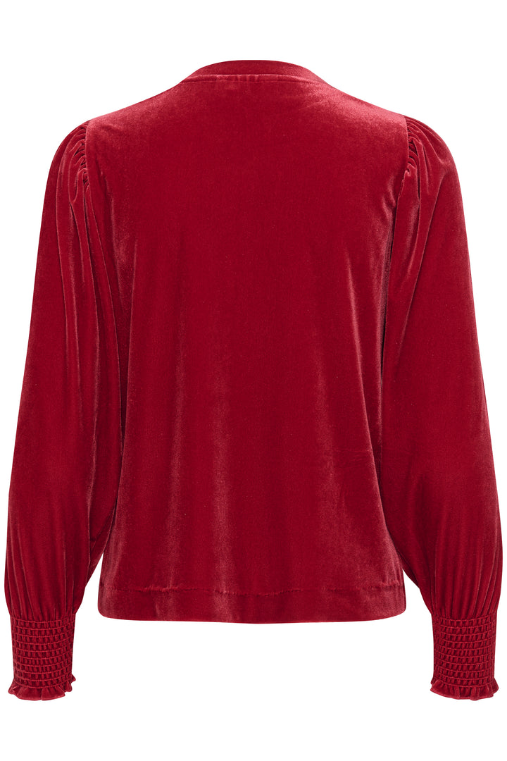 Pull en velours rouge Oriella