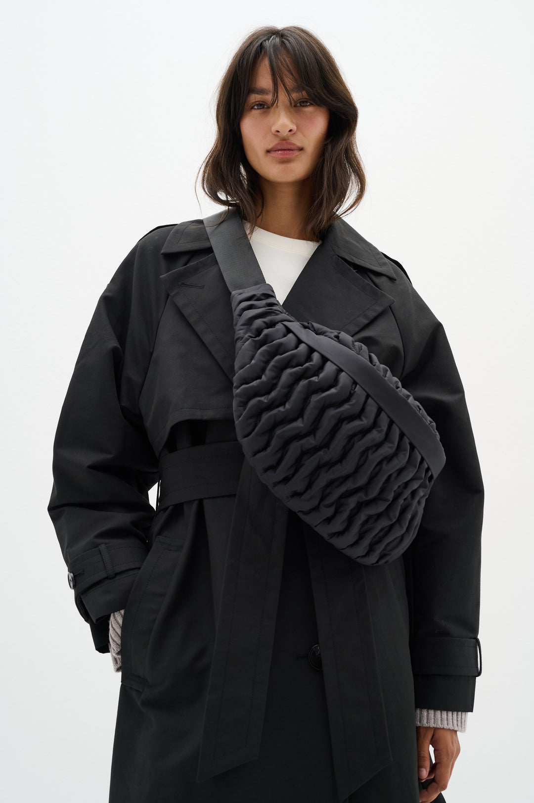Sac banane matelassé avec motif ondulé Rasidan
