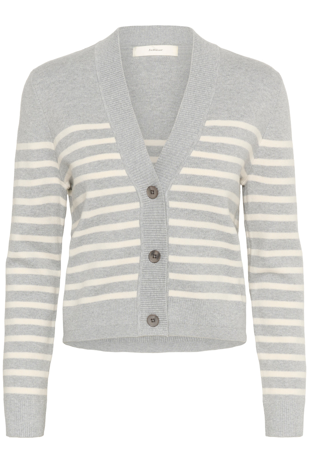 Cardigan rayé en coton avec col V Wallis