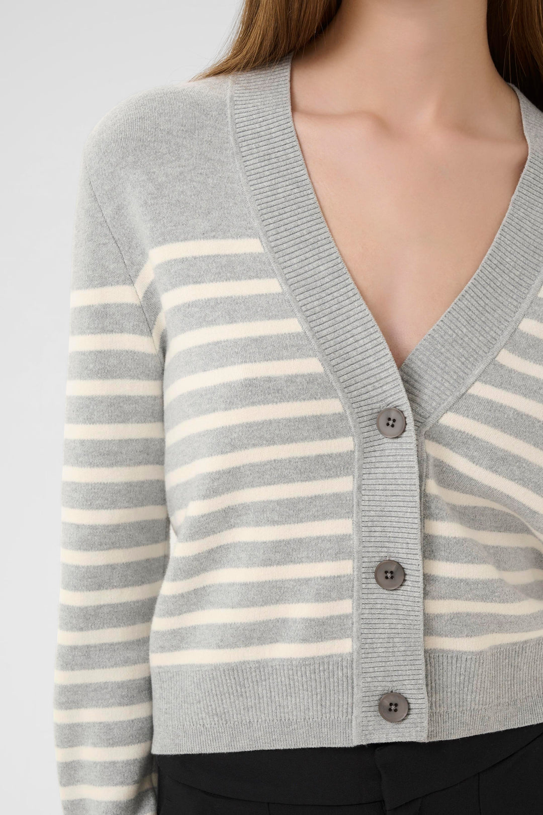 Crème | Cardigan en coton torsadé à col boutonné | FR Crème | Cardigan en coton torsadé à col boutonné | FR