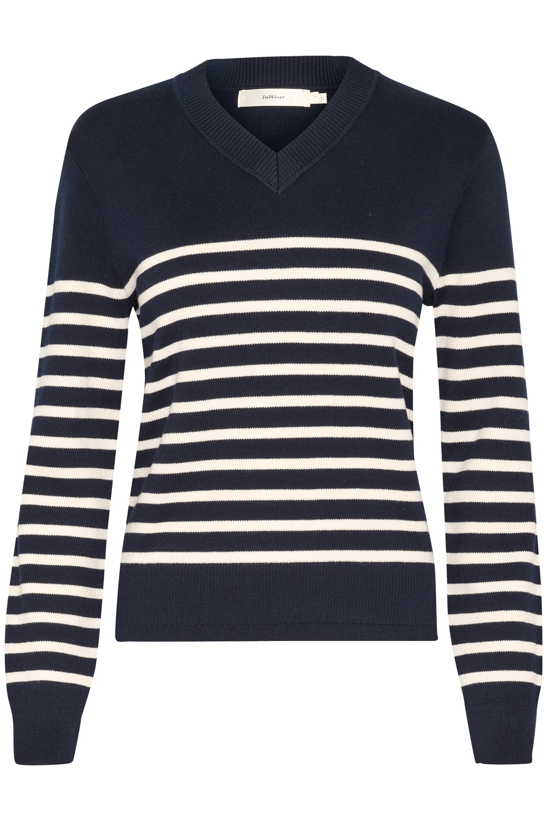 Pull en coton rayé avec col V Wallis