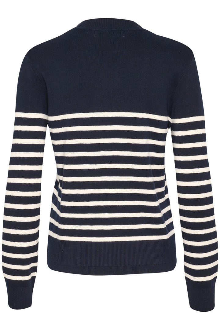 Pull en coton rayé avec col V Wallis