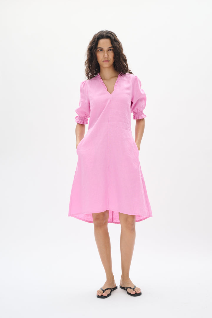 Robe midi en lin avec détails froncés Rigitta