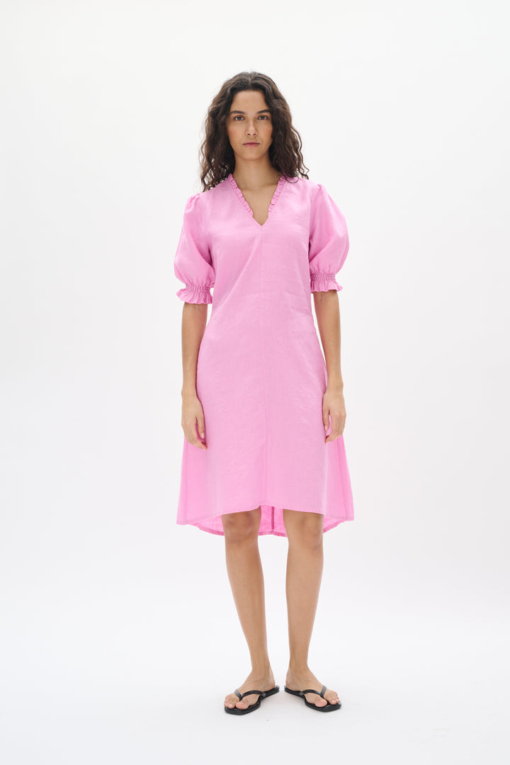 Robe midi en lin avec détails froncés Rigitta