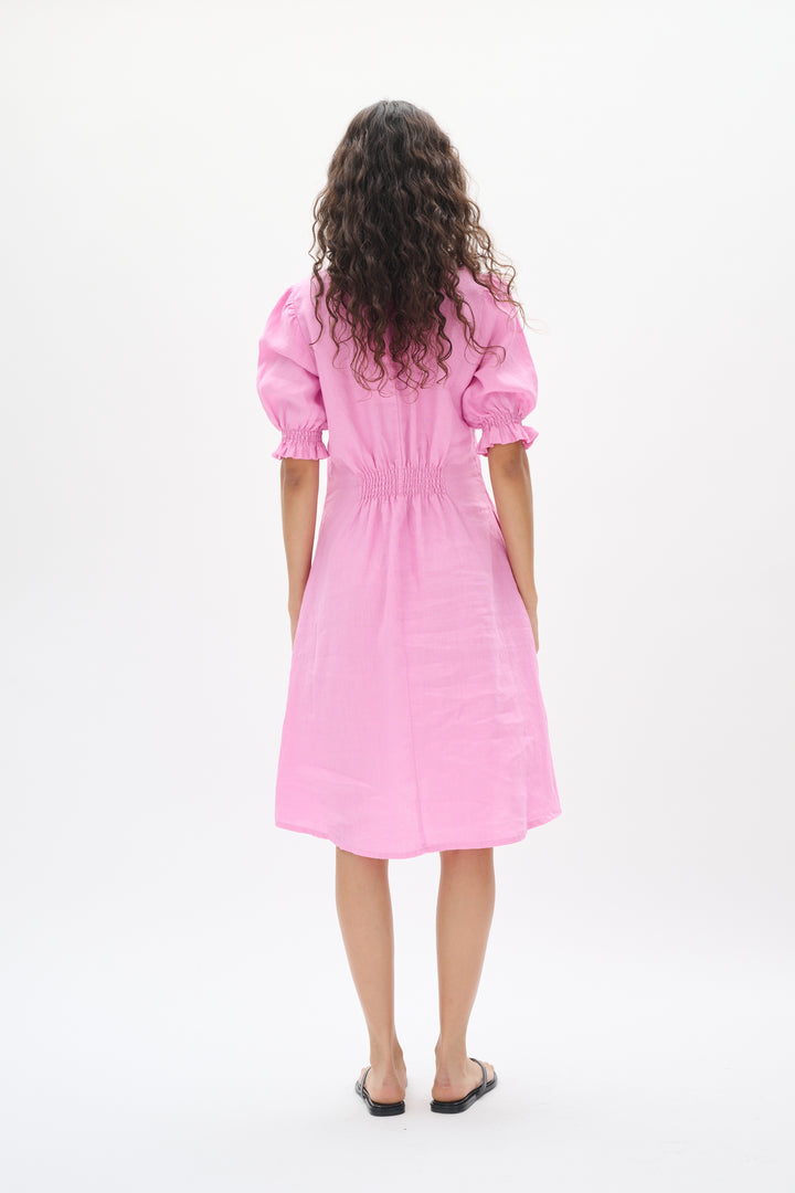 Robe midi en lin avec détails froncés Rigitta