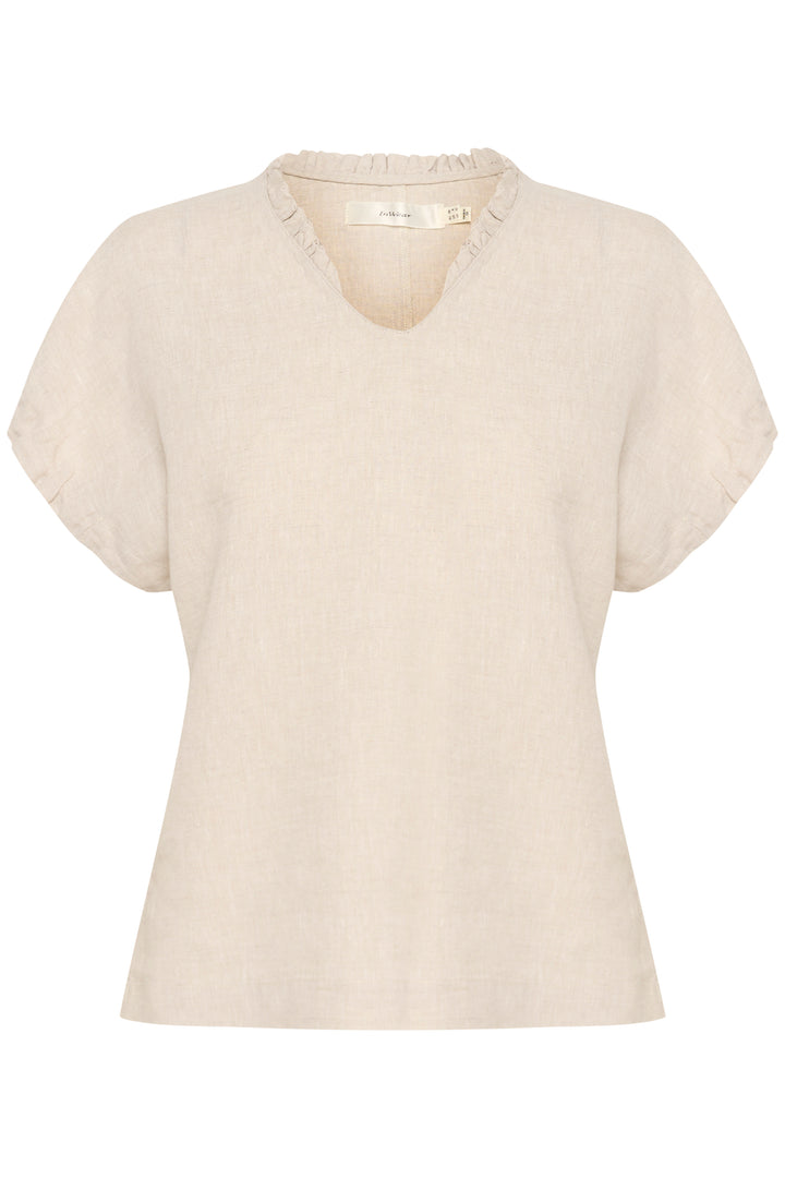 T-shirt en lin avec détails volantés Rigitta